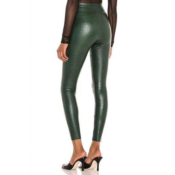 Commando Faux Leather Animal print Legging in moss snake green small slimming - Picture 2 of 11